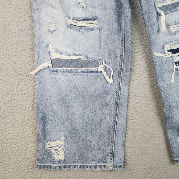 KanCan Ripped High Rise Wide Leg Cropped Jeans Womens Size 30 Baggy Denim Cotton - Picture 9 of 15